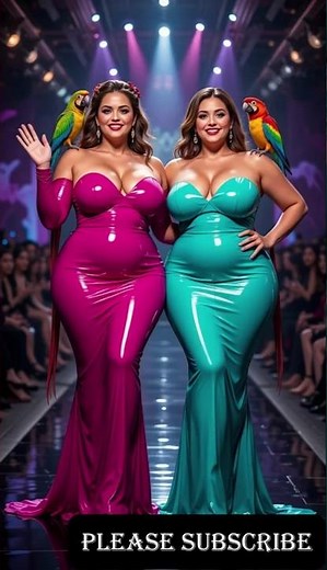 VIP Stage Entry with Flying Parrots Glamorous Plus Size Models Shine in Style