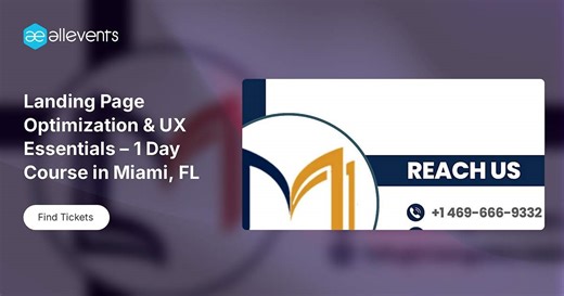 Landing Page Optimization & UX Essentials – 1 Day Course in Miami, FL