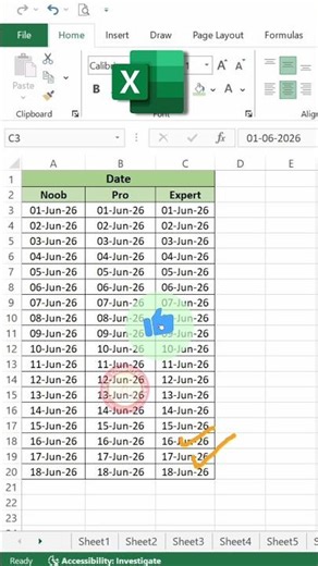 insert Date in Excel Sheet| auto insert date in Excel #excel #exceltricks #date #insert #shorts