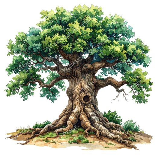 12 Natural Oak Tree of Life Clipart PNG - Watercolor Style (digital Download - Commercial Use) - Etsy