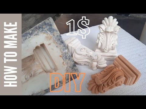How to make decorative modeling from gypsum psum and from silicon mold. Home decor.
