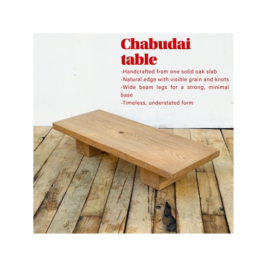 Solid Oak Chabudai Table: Low Japanese Style Coffee Table - Etsy