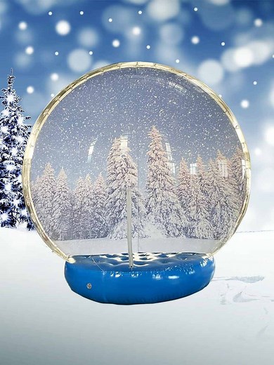 Giant Inflatable Snow Globe With Artificial Snowflakes & Snowballs - Etsy