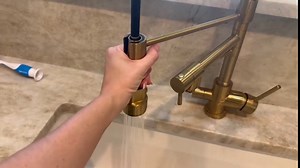 Delle Rosa Kitchen Faucet, 3 Way Drinking Water Faucet, Modern Kitchen Faucet with Pull Down Sprayer, Dual Handles Kitchen Sink Faucets,3 in 1 High Arc Water Filter Purifier Faucets Brushed Nickel