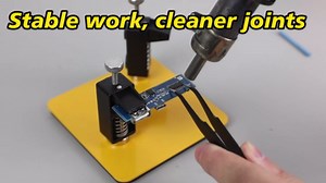 Helping Hands Soldering Station, 2 Way Magnetic PCB Holder Clamps, One-Push Spring Loaded Third Hand Tool with 2 Adjustable Clips for Electronics, PCB Repair and DIY, Craft