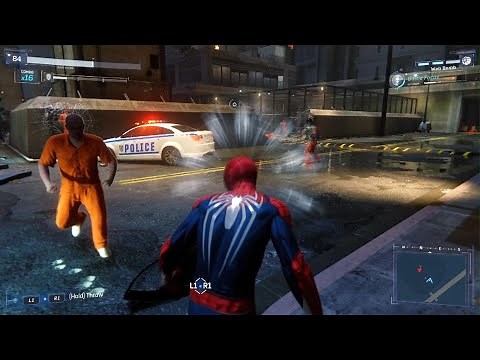 Marvel's Spider-Man Remastered spider man getting beaten up by sinister six