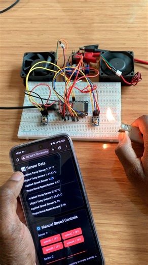 6.3K views · 29 reactions | ESP32 + MLX Sensors: Smart Dual-Fan Control with PHP Web App & MySQL | Upload Ideas with Itamar | Facebook