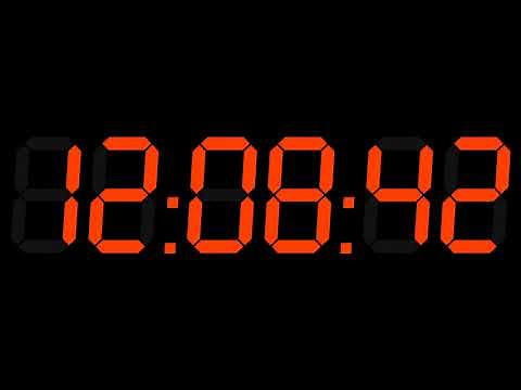 12h Hour Clock Digital 12-24 Orange 4K ( afternoon + evening )