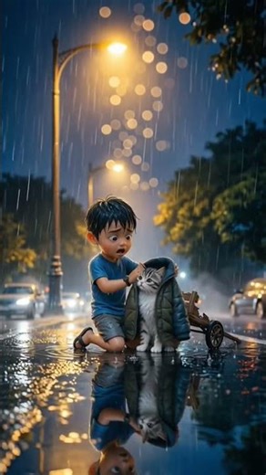 Boy rescues homeless cat and gives him a new life #animahal #viral #kindness #viral