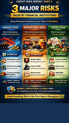 3 Major Risks Every Bank Faces 💡Market Risk | Operational Risk | Credit Risk explained simply