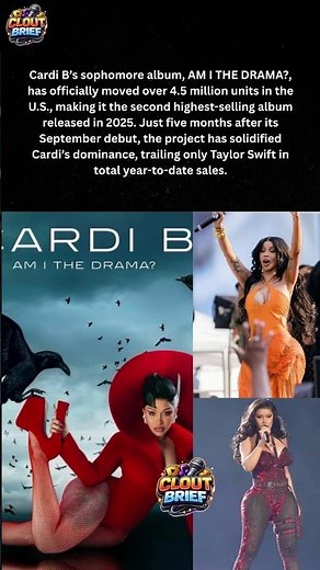 Cardi B Beats the Sophomore Slump! 4.5M Units and Counting 📈💎#shorts #celebritynews