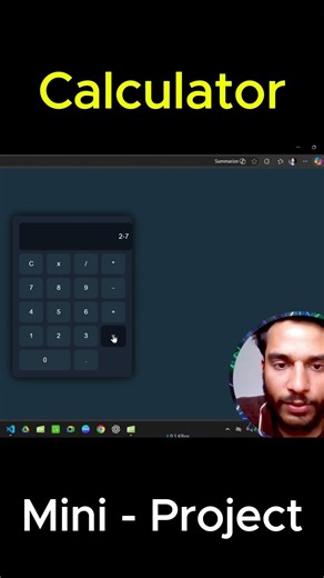 Calculator | Mini Project | #shorts #shortvideo #short #shortsfeed #html #css #javascript #study