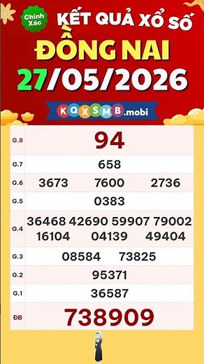Dong Nai Lottery May 27 - Dong Nai Lottery Results - XSDN - SXDN - KQXSDN - Dong Nai Construction...