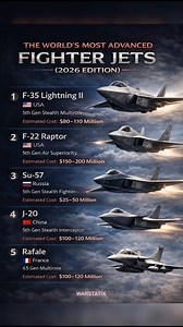 Top 5 Most Advanced Fighter Jets in the World (2026) ✈️#militarycomparison #fighterjet #usa #russia
