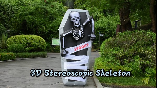 Halloween Inflatables Tomstones Clearance,7FT Inflatables Skeleton Outdoor Decorations,Blow Up Graveyard Decor with Led Lights,Large Gravestone for Outside Yard,Lawn,Party