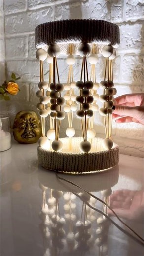 DIY Wood Bead Macrame Lamp🔥