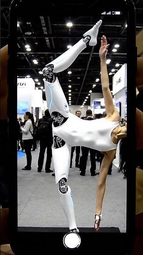 Incredible robot AI woman shows off her moves.