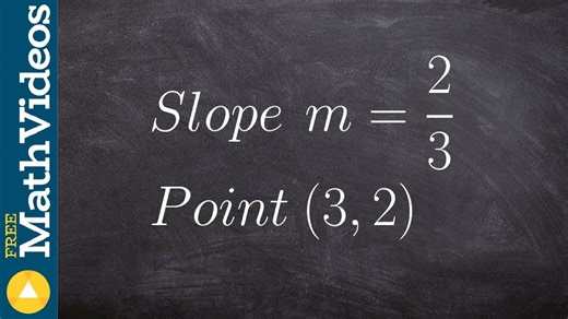 Writing an equation using point slope form given a point and slope