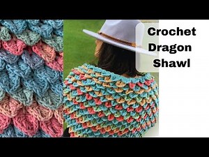 How to Crochet Triangle Crocodile Stitch Shawl. Enchanted Dragon Scales Crochet Shawl Tutorial.