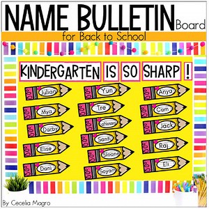 Pencil Name Bulletin Board for Back to School