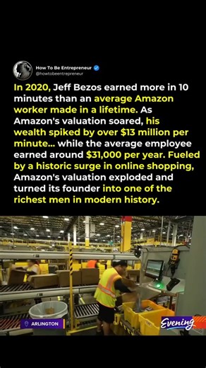 How To Be Entrepreneur | In 2020, during the online shopping boom, Amazon’s value skyrocketed, and Jeff Bezos’s wealth grew by $13 million per minute, while the... | Instagram