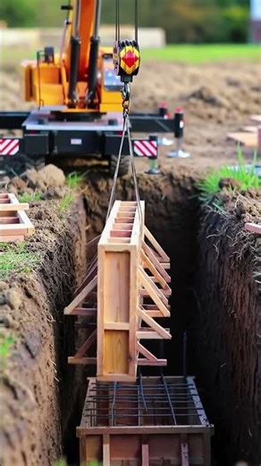 Miniature Crane Lifts Formwork! 🏗️ RC Construction Site Action
