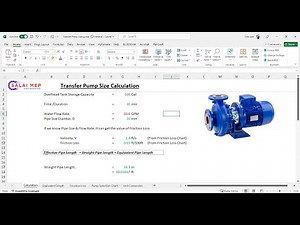 Transfer Pump Size Calculation Excel sheet Free Download