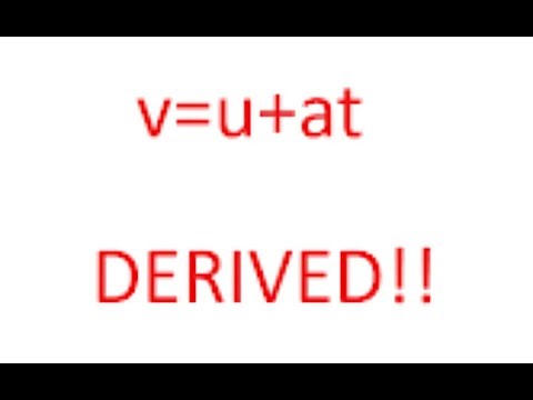 SUVAT completely derived from SCRATCH!!