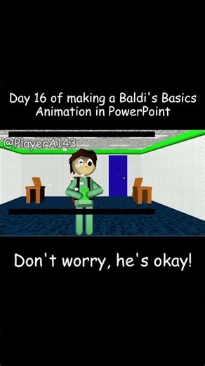 Day 16 of making a Baldi's Basics PowerPoint Animation #baldi #baldisbasics