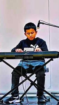 Pokémon Theme Song Live on Stage 🎶 | 8-Year-Old Piano Prodigy ⚡🎹 #shorts