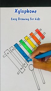 “X” For Xylophone Drawing | Easy Xylophone Drawing for Toddlers Step By Step | How To Draw Xylophone