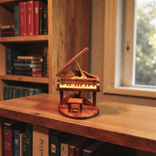 Handcrafted Wooden Grand Piano Model