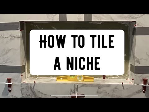 How to tile a shower niche. Miter tile niche. Shower shelf. how to build a shower niche.