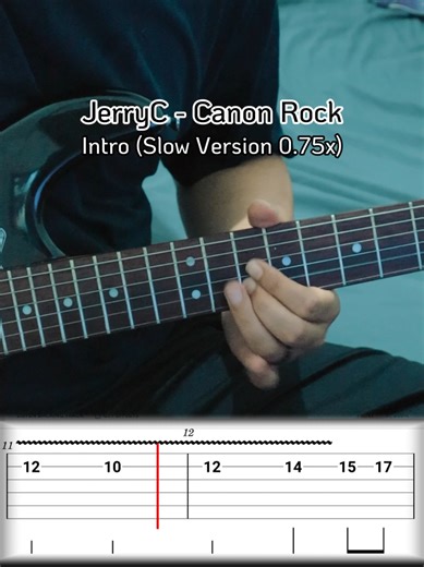 Learn Canon Rock Guitar Intro - Slow Version Tutorial