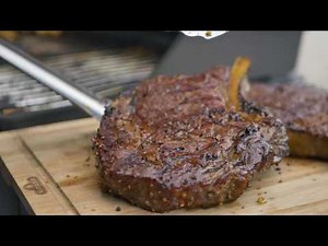 Reverse Seared Smoked Ribeye Steaks on Gas BBQ Grill Recipe