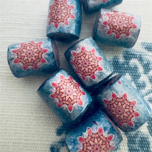 Large Blue Boho Bead 2mm-10mm Custom Hole 8 Pcs - Etsy