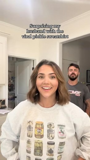 429K views · 5.1K reactions | The internet won this one #hunteranddevin #viralpicklesweatshirt #pickles #funny #couple | The Cordle Family | Facebook