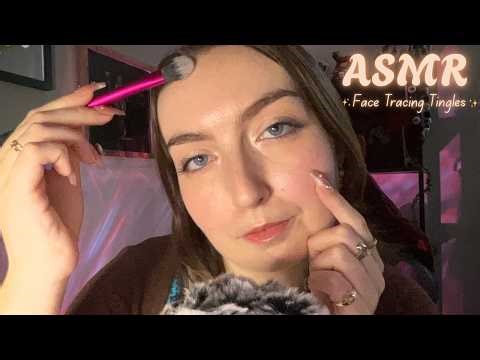 ASMR | Face Tracing Tingles✨ (personal attention, face brushing, clicky inaudible whispers)