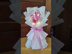 Fuzzy wire flower bouquet wrapping tutorial #fuzzywireflower #pipecleanercrafts