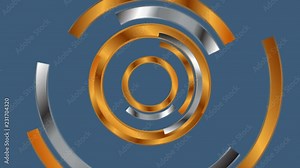 Silver and bronze loading waiting logo motion graphic design. Video seamless looping animation Ultra HD 4K 3840x2160