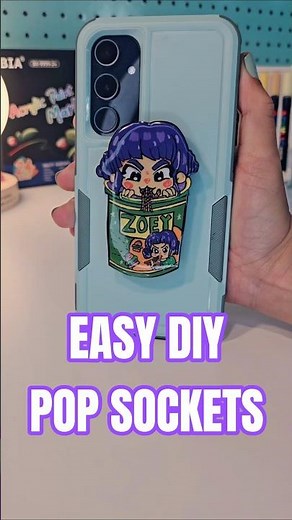DIY POPSOCKET With Acrylic Paint Markers and Shrink Paper #diy #craft #handcraft #popsocket