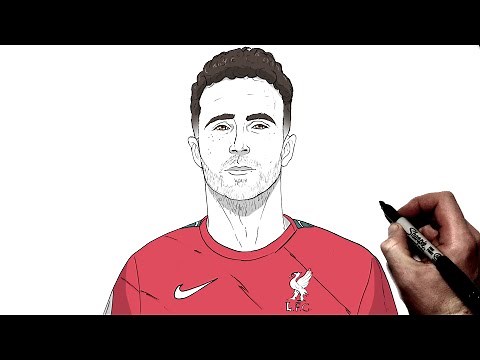How To Draw Diogo Jota | Step By Step | Football/Soccer