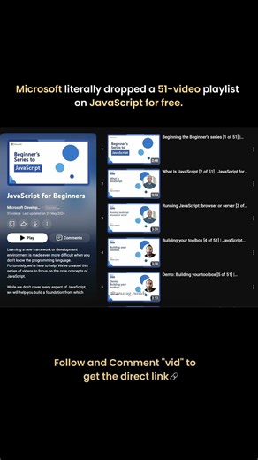 JavaScript fundamentals from scratch by Microsoft #javascript #programming #webdev #microsoft