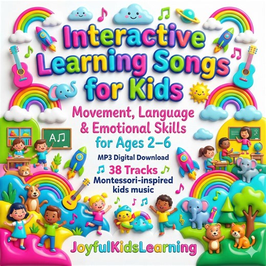 38 Interactive Learning Songs MP3 | Movement, Language & Emotional Skills (ages 2–6) - Etsy