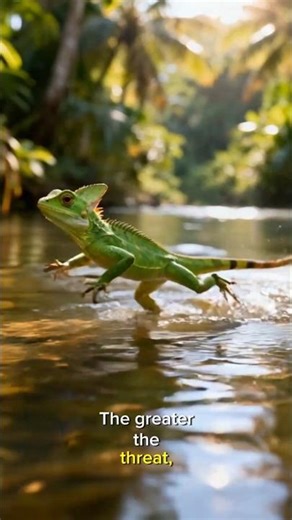 Basilisk Lizard – The Water Runner #wildlife #animals #facts #feedshorts