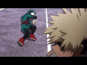 Deku and Bakugou arguing with each other (Dub)