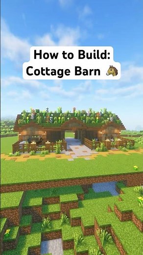Minecraft Cottage Barn Build Tutorial! 🐎 #shorts