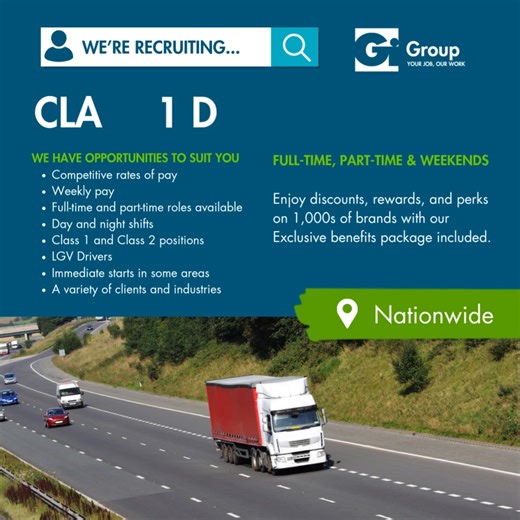 1.5K views | Join us as an HGV driver and unlock more than just a job. • Competitive pay, weekly • Full-time, part-time, and flexible options • Day & night shifts • Class 1 and Class 2 roles • LGV Drivers encouraged • Immediate starts available • Plus – 1,000s of discounts and rewards with our benefits package Get started today – text Driver to 88802 or email Driving@gigroup.com #LogisticsCareers #DrivingJobs #HGVDrivers #UKRecruitment | Gi Group UK | Facebook