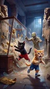 شيكو في المتحف المصري الكبير!😱 ممر سري ومومياء مضحكة🏃‍♂️😂#shorts #ai #cat