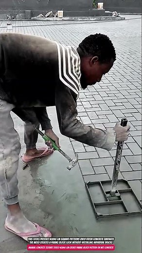 Manual Concrete Texture Tools 40x40 cm Create Paving Block Pattern on Wet Concrete